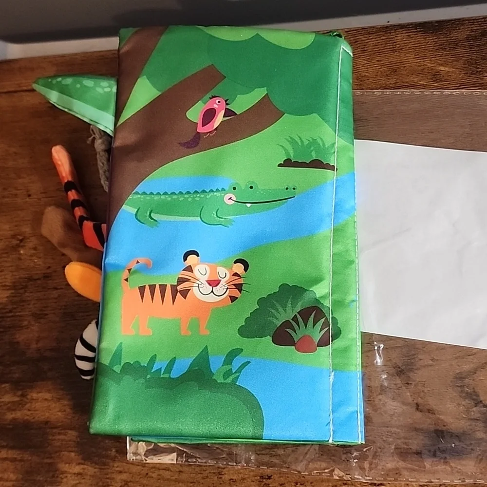 1oc Animal Tail Cloth Book, Suitable For Infants, Soft Baby Cloth Trail Toy With